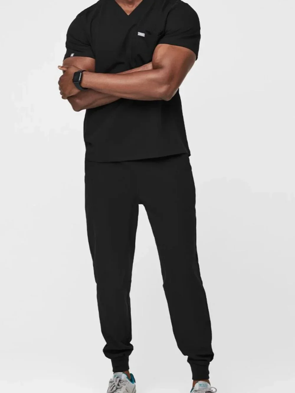 Figs Scrub Set Mens Size M Black New (Leon 3-Pocket Top + Tansen Jogger Pants)